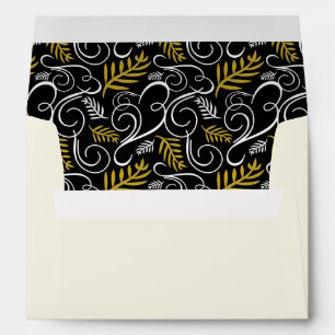 Festive Foliage Gold Art Deco Vintage Chic Holiday Envelopes