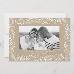 Festive Foliage   Kraft Holiday Photo Card