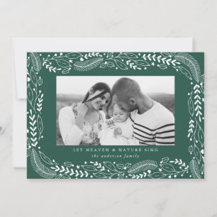 Festive Foliage Pine Green Holiday Photo Card