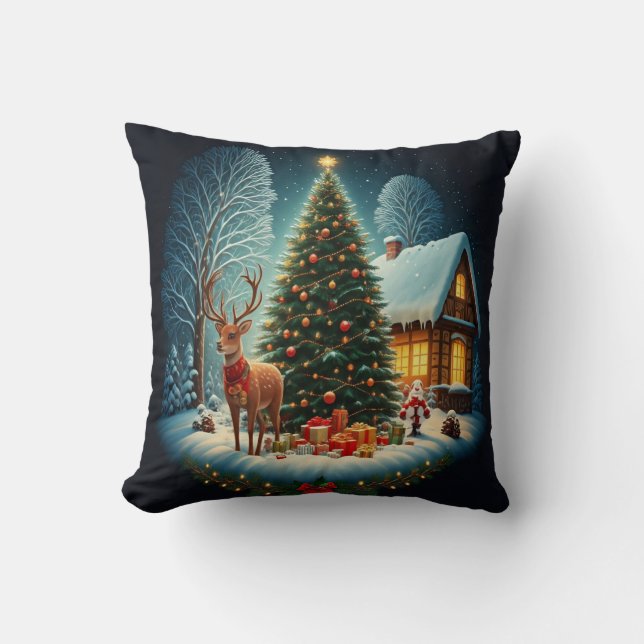 Festive Forest Christmas: Throw Pillow (Front)