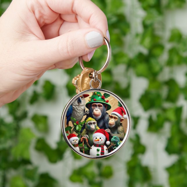"Festive Forest Friends" Keychain (Hand)