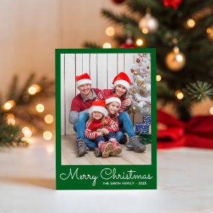 Festive Forest Green Photo Holiday Card