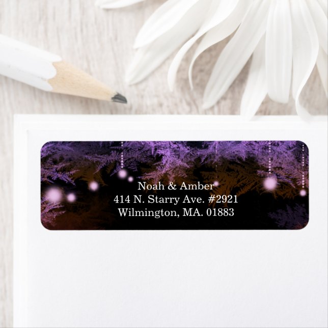Festive Forest Lights Wedding Return Address (Insitu)