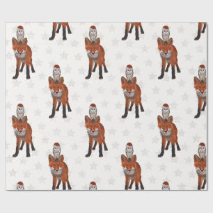 FESTIVE FOX & OWL Wrapping Paper