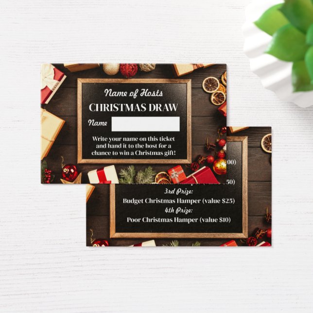 Festive Frame, Christmas Party Raffle Tickets (Desk)