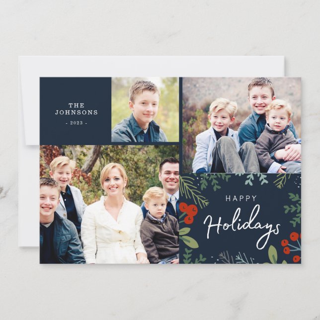 Festive Frame Holiday Multi Photo Card (Front)