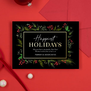 Festive Frame REAL FOIL Business Holiday Card