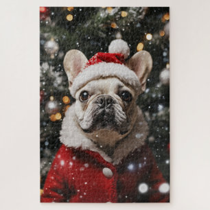 Festive Frenchie: A Holiday Portrait Jigsaw Puzzle