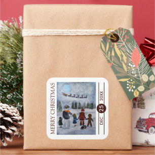Festive Friends Christmas Square Sticker