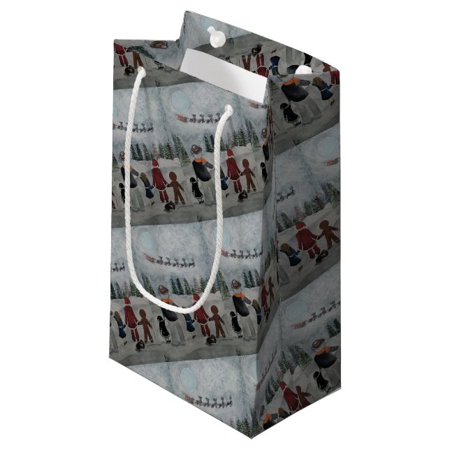 Festive Friends Painting by Alfred Fox Small Gift Bag (Front Angled)