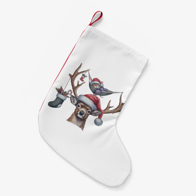 Festive Friends Small Christmas Stocking (Front (Hanging))
