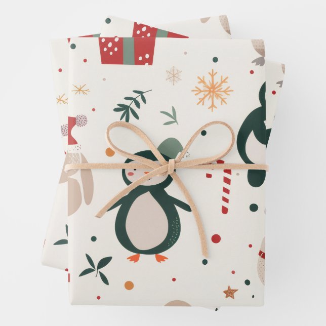 Festive Friends Wrapping Paper Sheet (In situ)