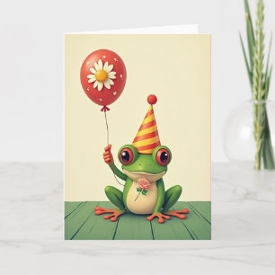 Festive Frog Birthday Card