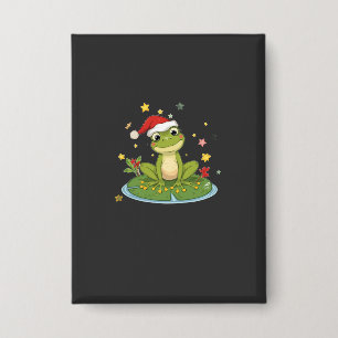 Festive Frog Joy - Cute Christmas Frog on Lily Pad
