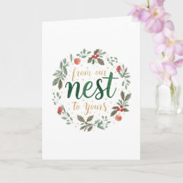 Festive "From our Nest to Yours" Christmas Card