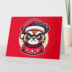 Festive Frown - Christmas Critter Charm Card