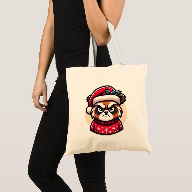 Festive Frown - Christmas Critter Charm Tote Bag (Front (Product))