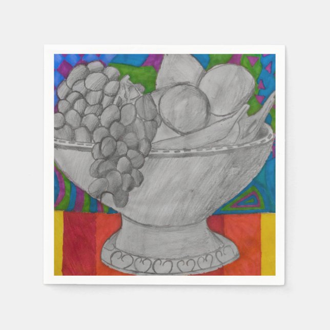 Festive Fruit Bowl Napkin (Front)