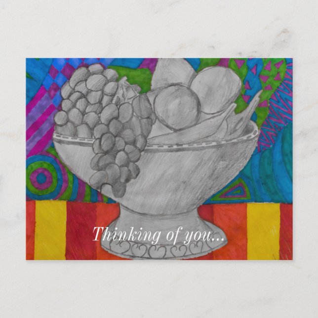Festive Fruit Bowl Postcard (Front)