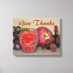 Festive Fruits Wrapped Canvas
