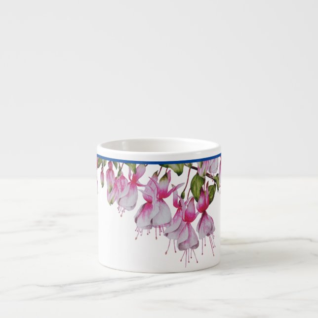 'Festive Fuchsias' on an Espresso Mug (Front)