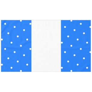 Festive Fun Bright Blue Wide White Dotted Stripes Tablecloth