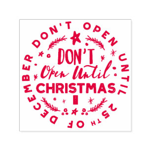 Festive, Fun & Colourful Do Not Open Til Christmas Self-inking Stamp