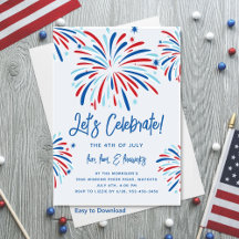Festive Fun Patriotic Fireworks 4th of July Party