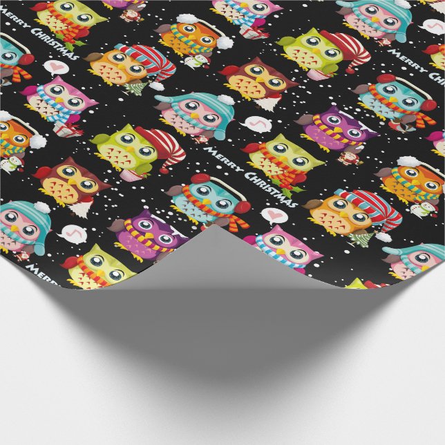 Festive & Fun Santa Owl Wrapping Paper (Corner)
