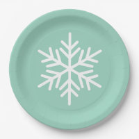 Festive Fun White Alpine Snowflake On Light Teal