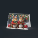 Festive Fun with Cute Christmas Squirrels  Card<br><div class="desc">Experience the magic of the season with our Cute Christmas Squirrels. 
These festive and charming squirrels bring a playful vibe to your holiday festivities.</div>