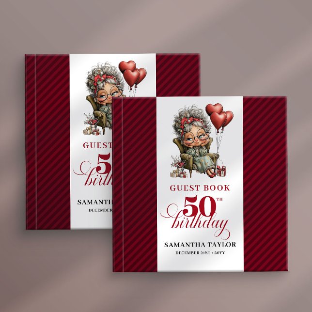 Festive funny 50th woman event guest sign book (Festive funny 50th woman event guest sign book)