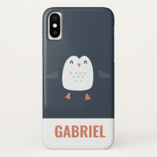 festive funny cute penguin personalized childrens Case-Mate iPhone case