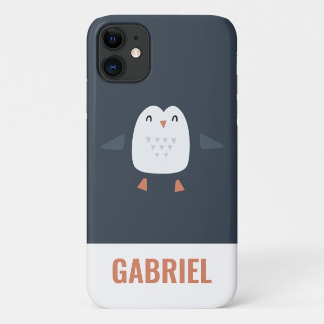 festive funny cute penguin personalized childrens Case-Mate iPhone case (Back)