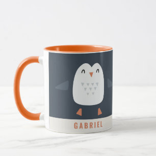 festive funny cute penguin personalized children's mug