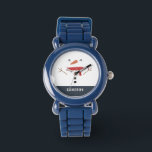 festive funny cute snowman personalized children's watch<br><div class="desc">festive funny cute snowman personalized children's design</div>