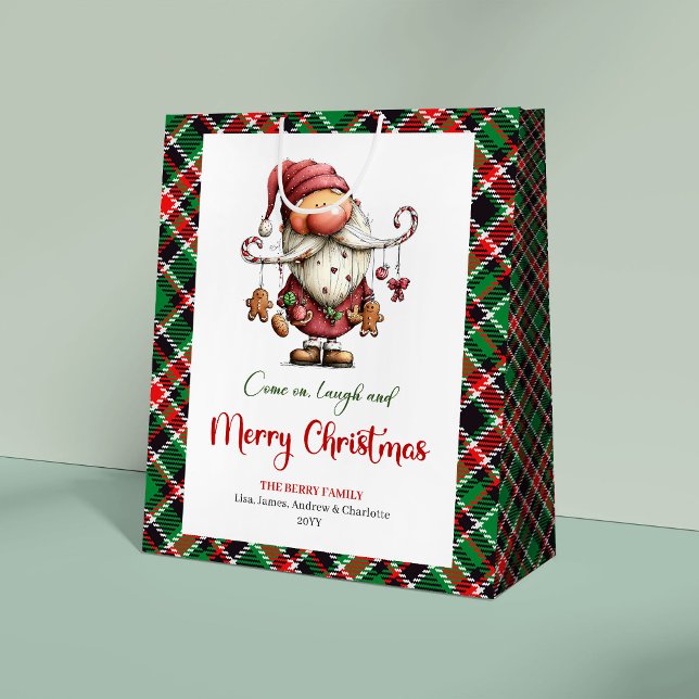 Festive Funny Santa Hand Drawn Red Green Bag (Festive Funny Santa Hand Drawn Red Green Bag)