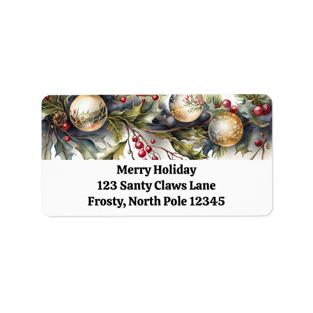 Festive Garland Collection Return Address Labels (Front)