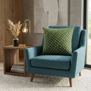 Festive Geometric Abstract Pattern Design Throw Pillow