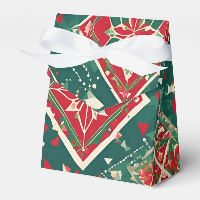Festive Geometric Christmas Charm Favour Box (Front Side)