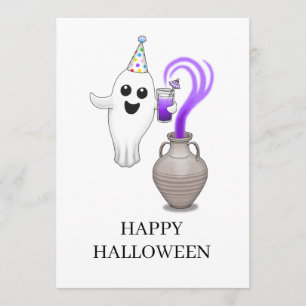 Festive Ghosts Happy Halloween Card