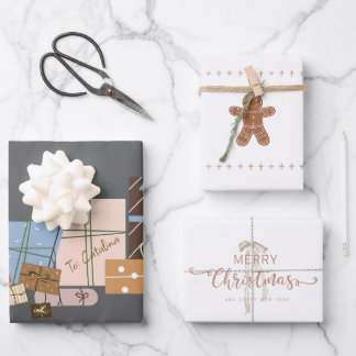 Festive Gingerbread 3-Pack Christmas Gift Wrap