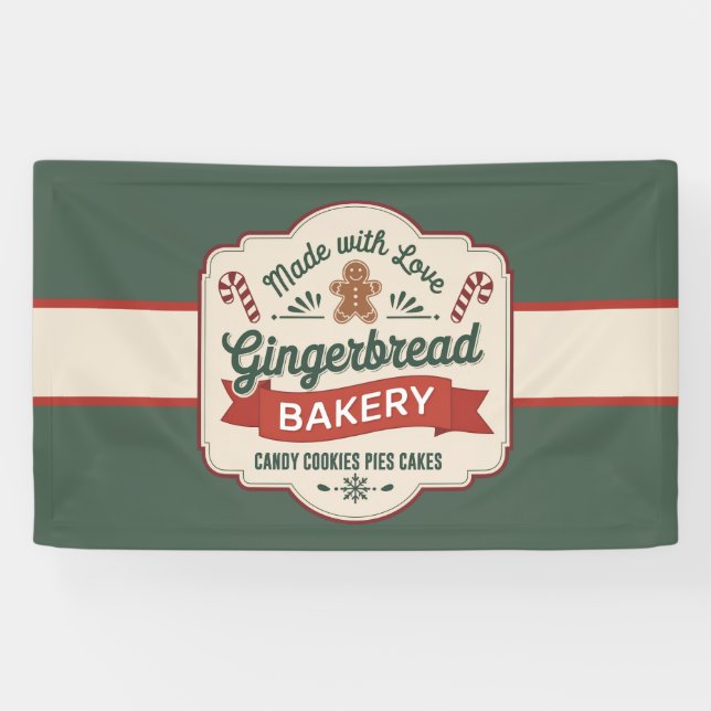 Festive Gingerbread bakery pies cakes cookie Banner (Horizontal)