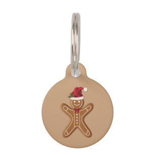 Festive Gingerbread Christmas Cookie Pet Tag