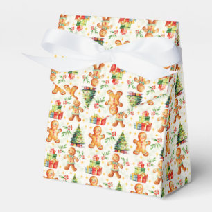 Festive Gingerbread Christmas Favor Box