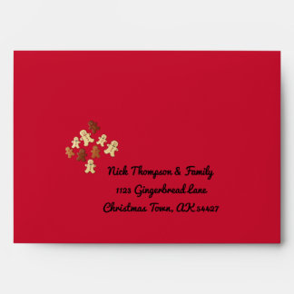 Festive Gingerbread Cookie Holiday Envelope