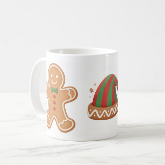Festive Gingerbread & Elf Hat Christmas Mug