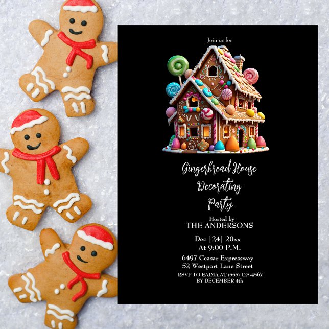 Festive Gingerbread House Christmas Party  Invitation (Creator Uploaded)