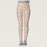Festive Gingerbread House Pattern White Christmas Leggings<br><div class="desc">Add a festive accent to your outfit with these holiday leggings. They feature a watercolour Christmas pattern of a festive gingerbread house decorated with candy canes,  peppermints,  candies,  and more. These Christmas leggings will be perfect as a Christmas gift. Matching items are available.</div>