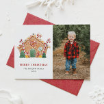 Festive Gingerbread House Photo Christmas Holiday Card<br><div class="desc">Merry Christmas | Send holiday greetings to family and friends with this customizable Christmas card. It features a gingerbread house decorated with candy canes,  peppermints,  candies,  and more. Personalize by adding your details. This photo Christmas card is available in other cardstock. Matching items are available.</div>